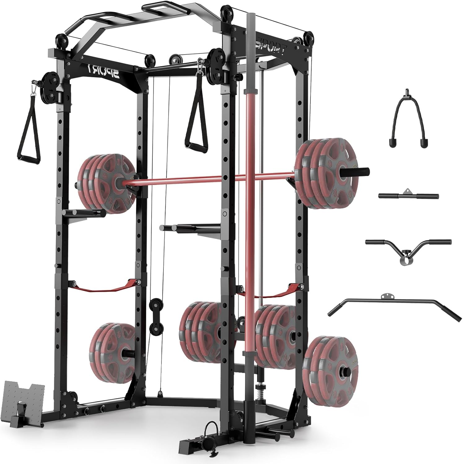 PhoenixCrest PhoenixCrest Power Cage – 2000LBS Capacity with Pulley & Cable Crossover System