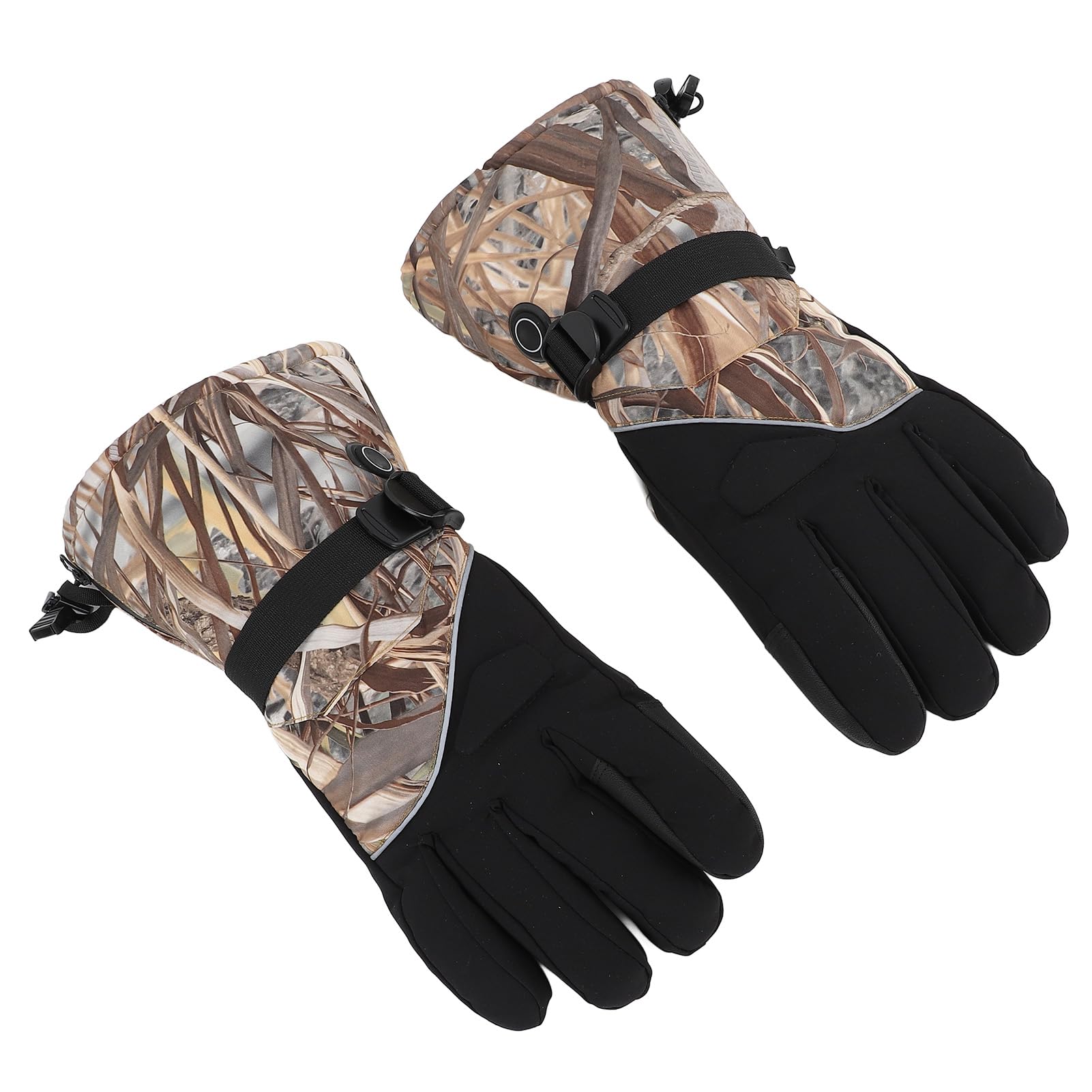 Camouflage de roseaux, gants chauffés pour hommes et femmes, 3 équipements réglables, écran tactile étanche, avec boîte de batterie, pour le ski/cyclisme/la pêche, usage