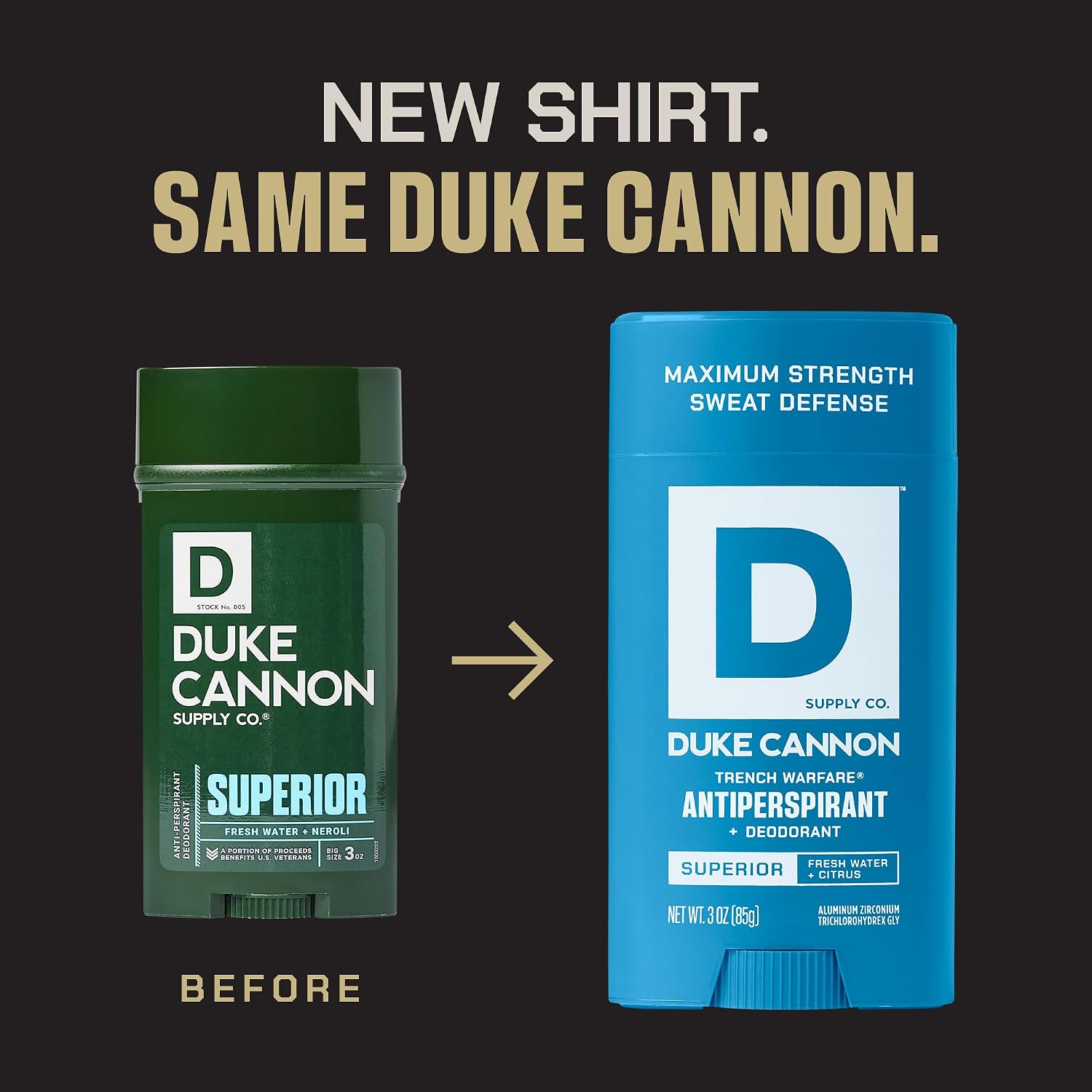 Duke Cannon Supply Co. Anti-Perspirant Deodorant for Men 3 oz. Superior, 2 Pack - Unique Masculine Scent, Odor Control & Soothe Skin