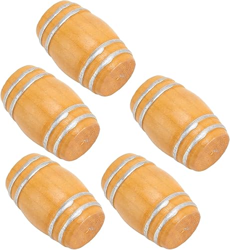 Miniatura 4 de Barril de cerveza de madera en miniatura, simulación 112 con textura ligera, delicada, 5 piezas de barril de vino en miniatura para casa de muñecas
