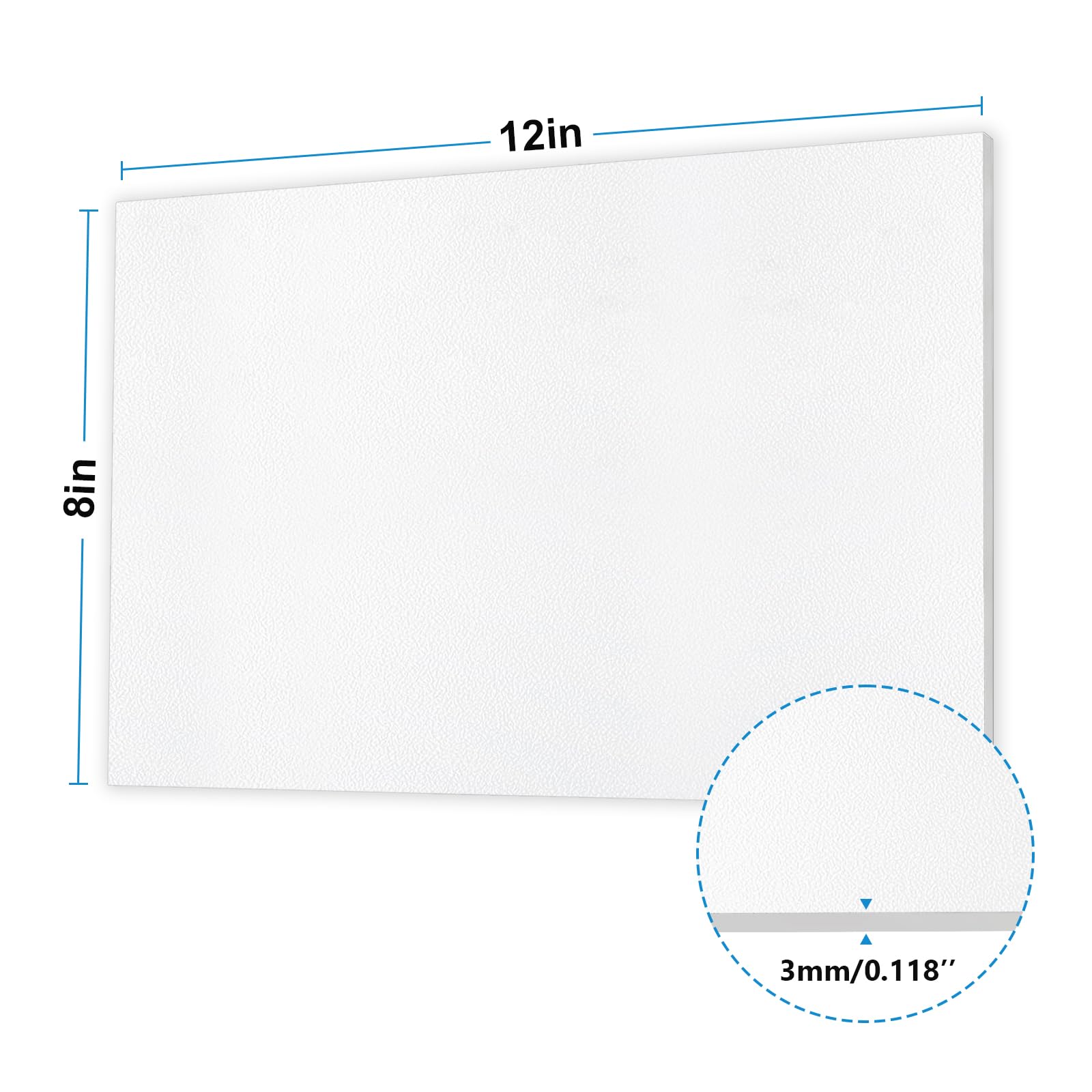 White ABS Plastic Sheets - 2 Pack (8x12 Inch) -3