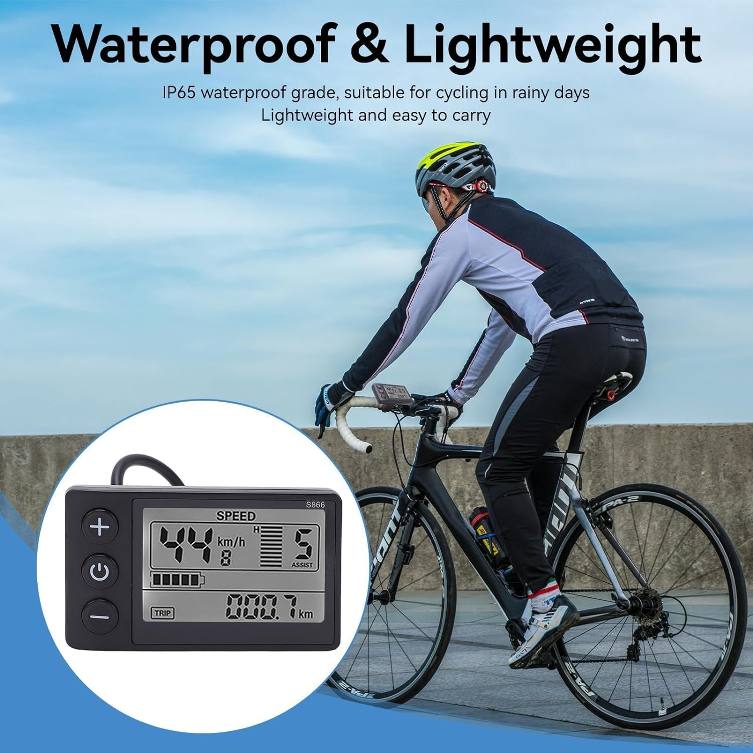 Écran LCD S866 Pour Vélo électrique - Grand écran étanche, Facile à Installer Sur Guidon 22,2 Mm - 11