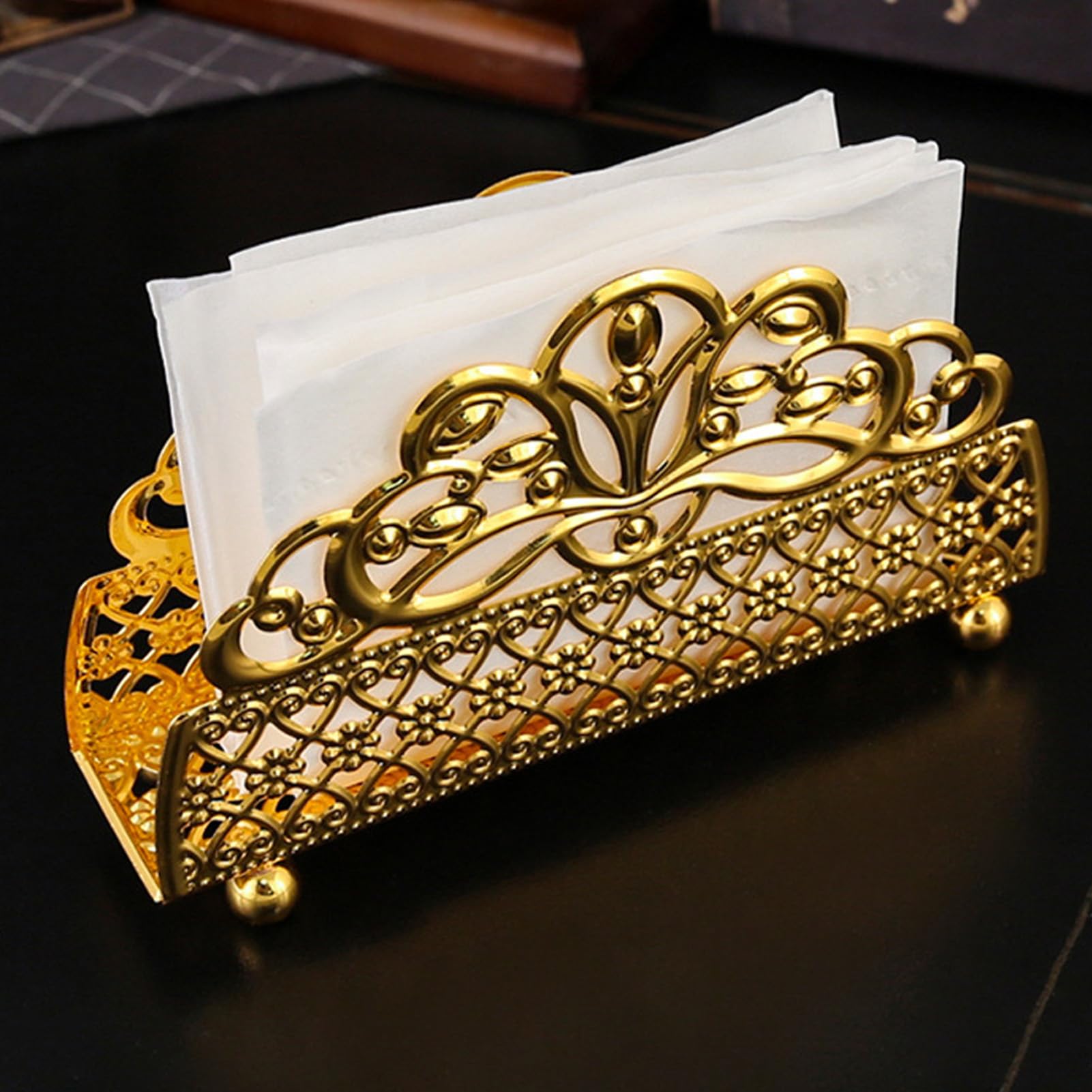 Goldener Serviettenhalter – Stehend, 15,2x4,3x12,4 Cm, Aus Edelstahl, Für Cocktail-Servietten, Küche & Bar