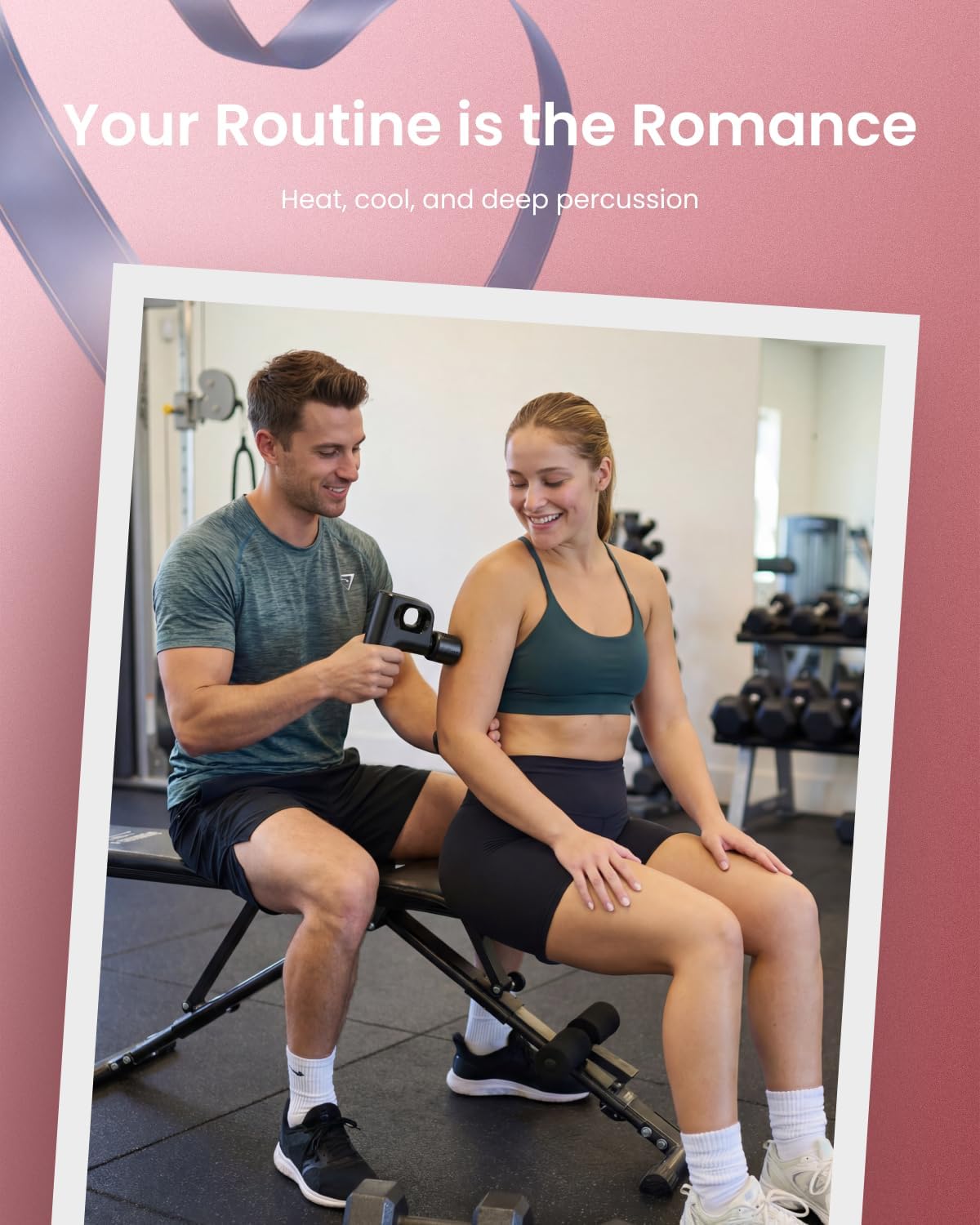 RENPHO Active Mini Thermacool Massage Gun with Heat and Cold, Valentine's Day Gifts, Percussion Deep Tissue Back Massager Ergonomic Design 5 Speeds for Muscle Therapy, FSA Eligible, Travel Case HSA - Image 2