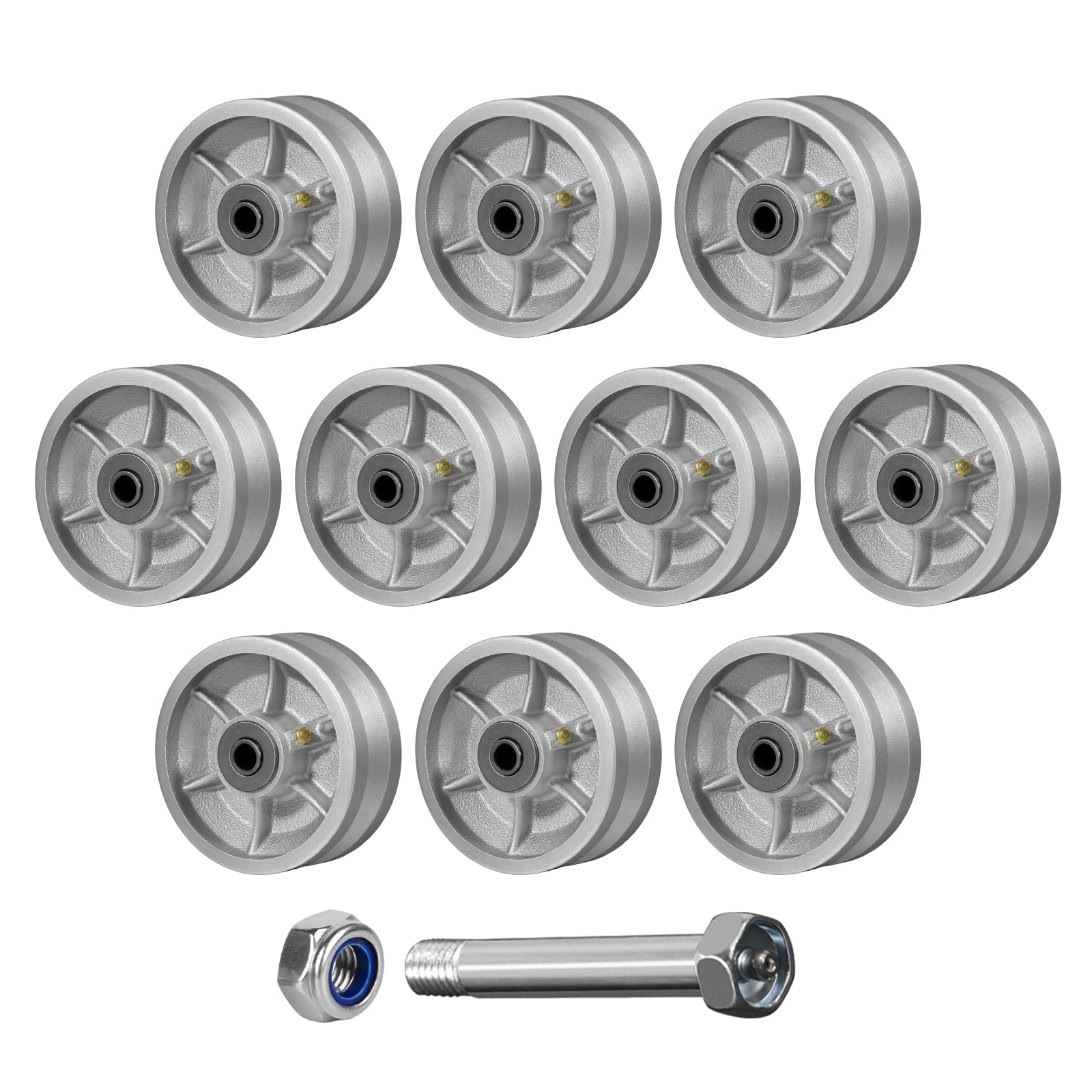4" x 1.5" V-Groove Steel Wheel, 7/8" Wide 90° Groove Fits 1" Angle Iron Track, Heavy Duty Industrial Track Wheel with Relief Groove, High Load Capacity（2 Pack） — Amazon image 14