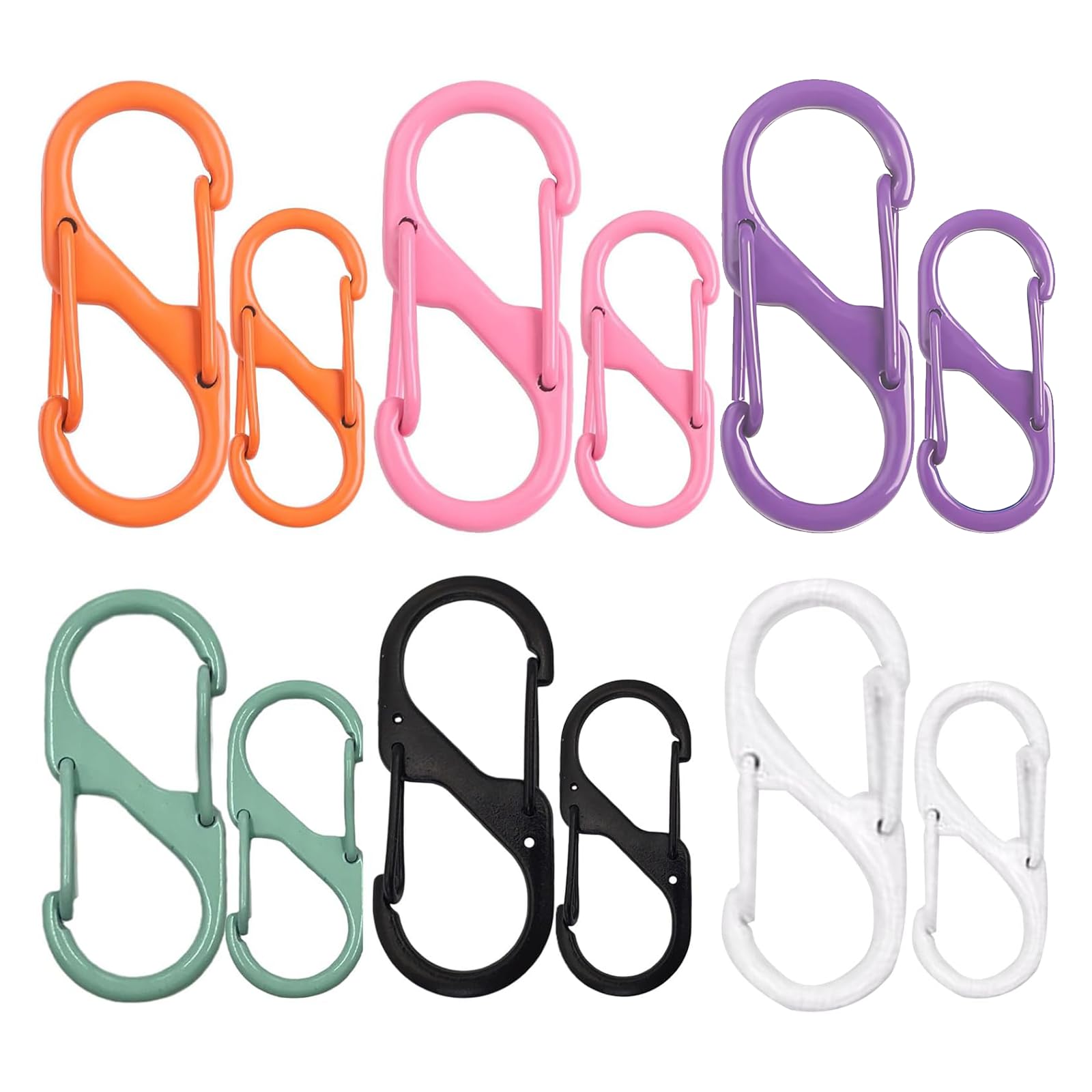 12pcs Luggage Locks – 6 Small & 6 Large Zipper Locks Clip, Anti Theft Double Zipper Clip for Bag, Backpack, Travel, Tent – 6 Colors, Anti Pickpocket