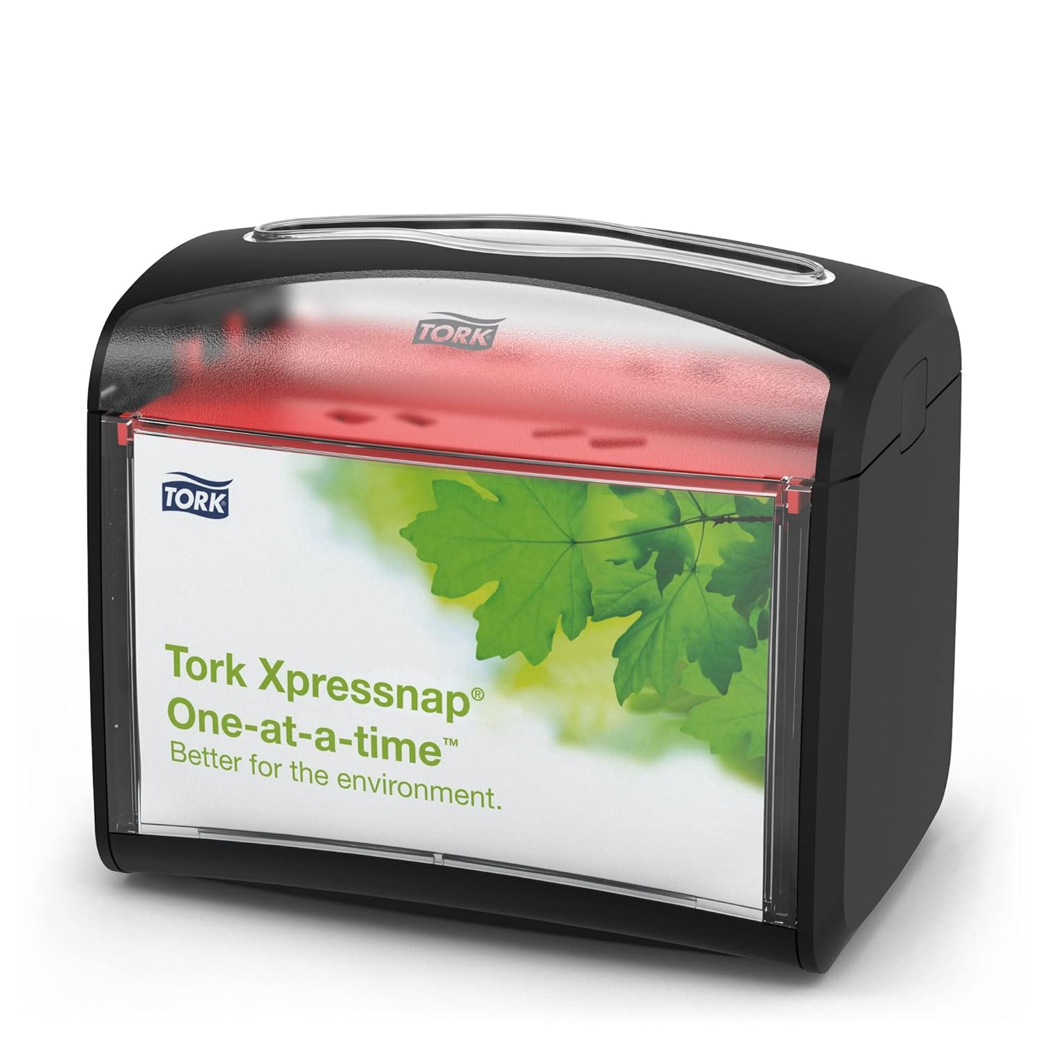 Tork Xpressnap Tabletop Napkin Dispenser Black One-at-a-time Dispensing, Hygienic, Durable Design 1 Pack x 1 Dispenser (6232100)
