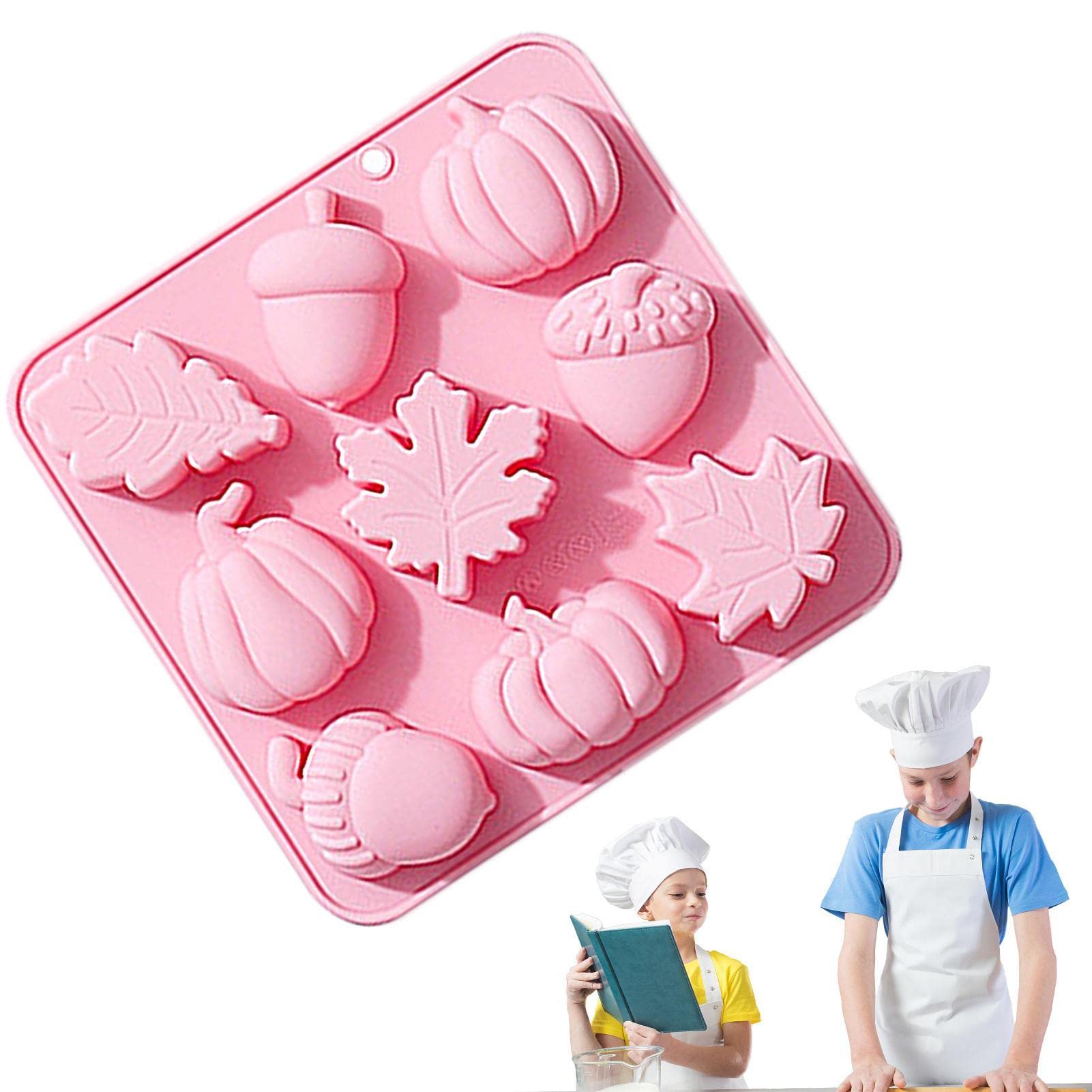 Stampo Silicone Autunno - 6 Forme Zucca E Foglie Per Cioccolato E Caramelle, 16.4x12x2cm - Foto 5