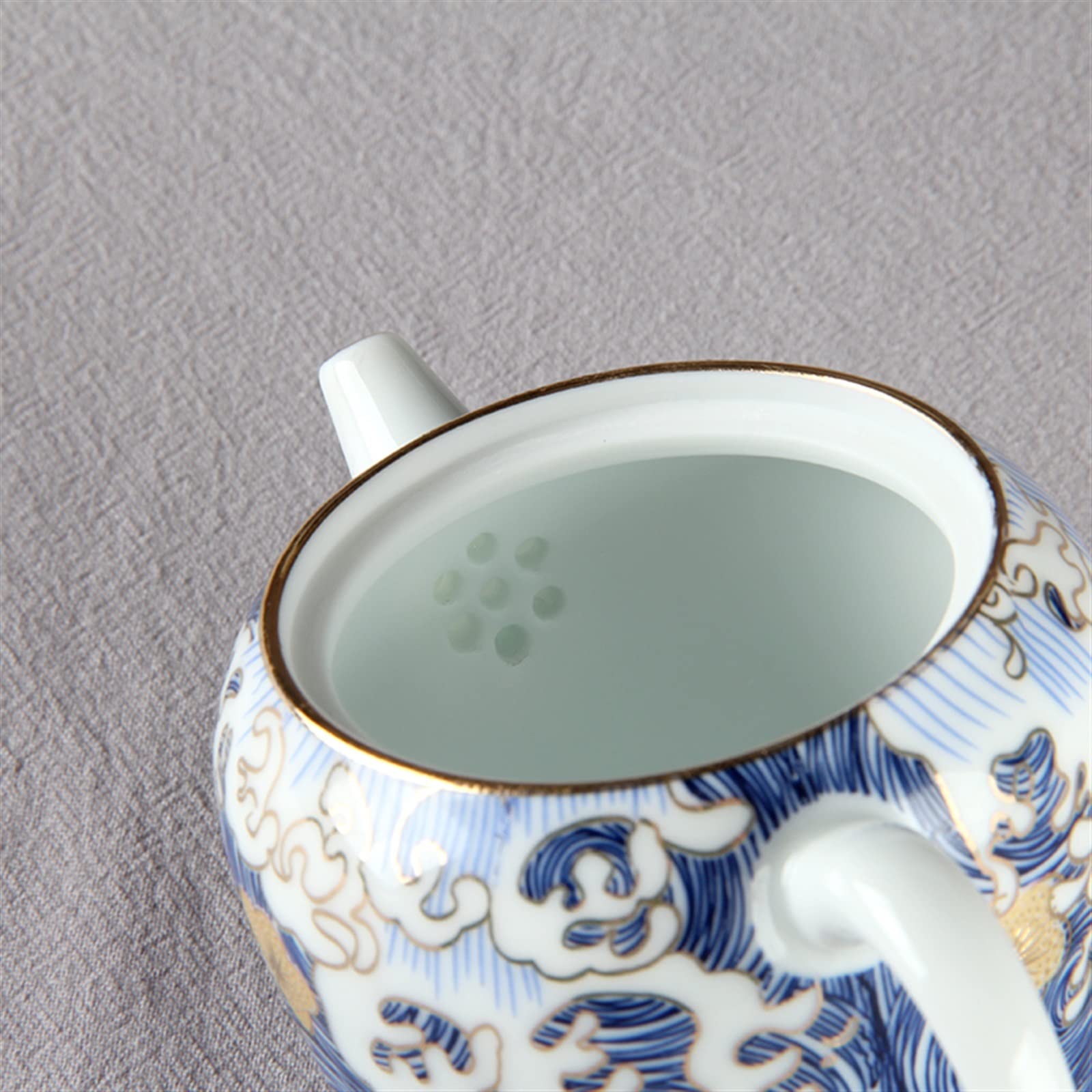 Filtro de té 22 0 ml Juego de té de tetera de porcelana pequeña creador de té doméstico de té de tetera azul y blanca juego de té exquisito Para uso doméstico