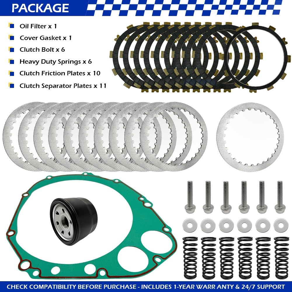 Clutch Kit & Friction Plate Spring Gasket Compatible with Suzuki GSX-R1000 2005 2006 OEM#21441-36F00 21441-36F10 21413-41G00