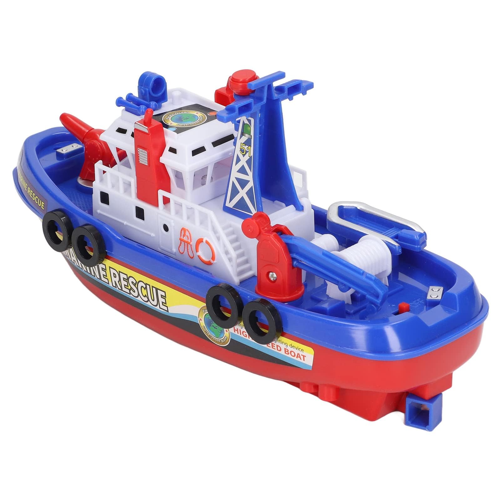 Alomejor Feuerwehrboot-Spielzeug, Feuerwache, Feuerwehrspielzeug, Feuerwehrschiffsmodell für Kinder, Mädchen
