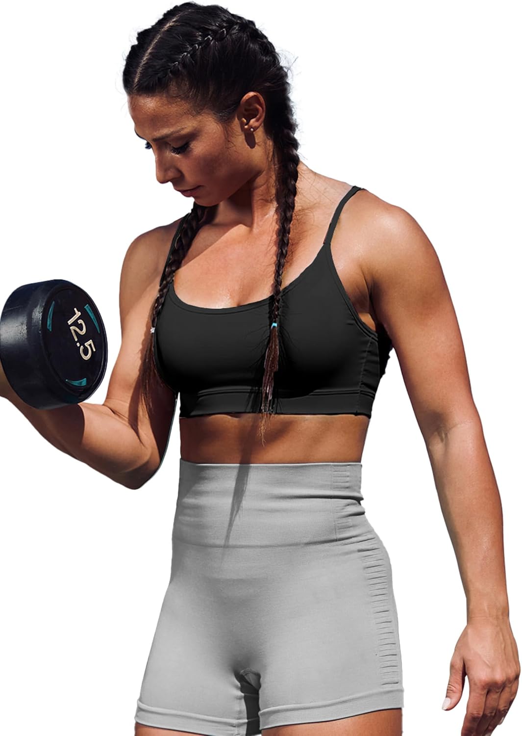 Buauty 2 Packs Y Back Sports Bra for Women, Low Impact Padded Racerback Spaghetti Strap Bras, Workout Yoga Tops - Image 7