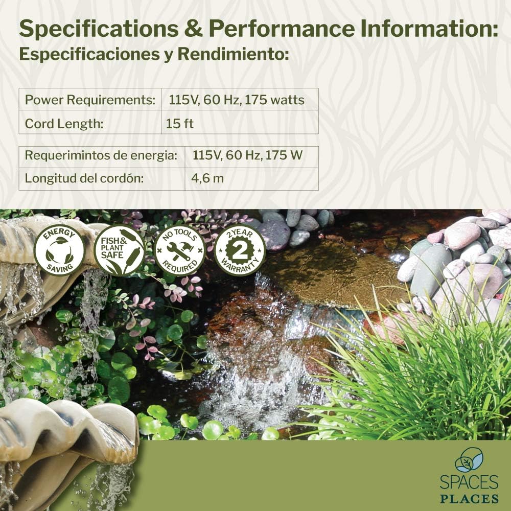 Spaces Places 3550 GPH Waterfall Pump