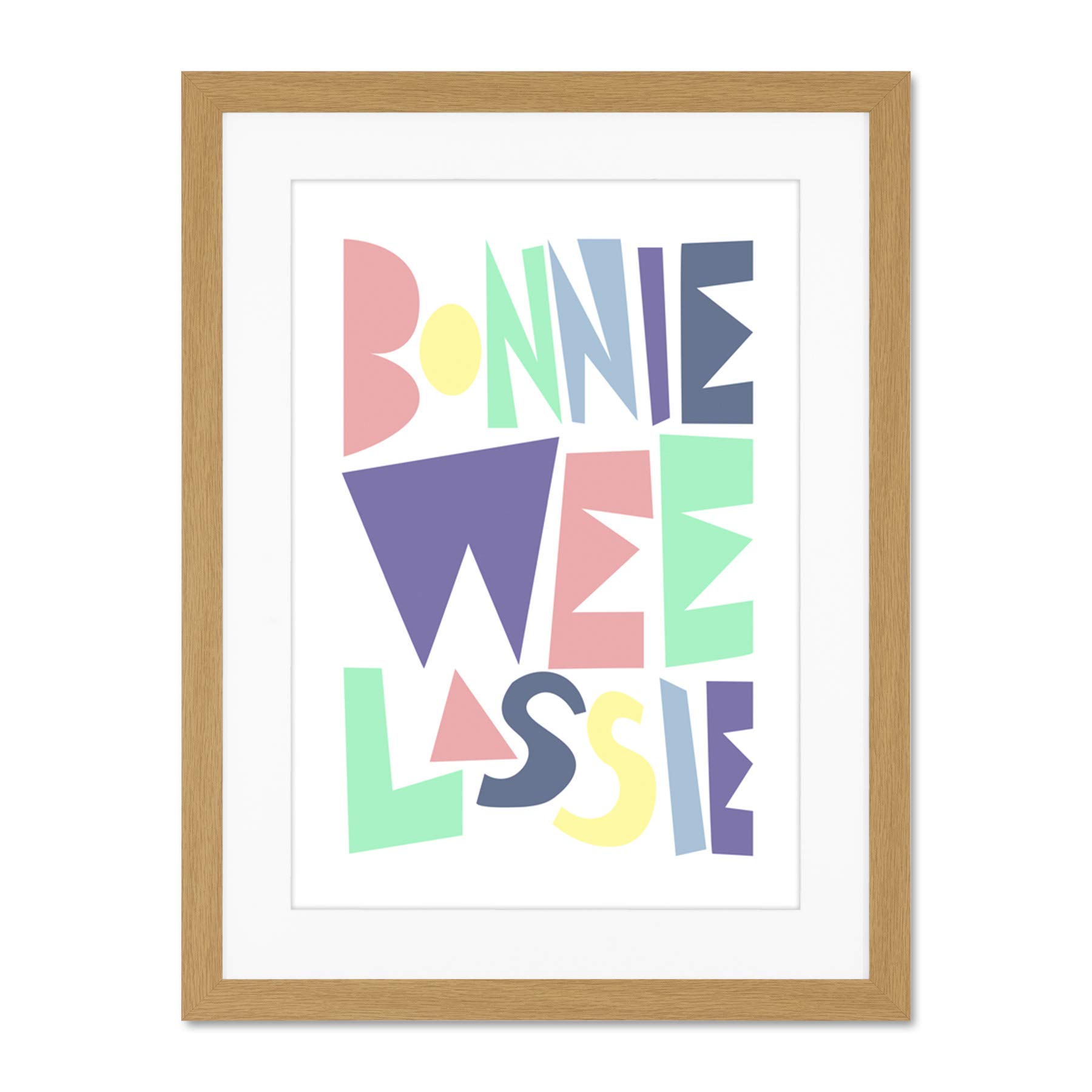 Wee Blue CooBonnie Wee Lassie New Baby Girl Scottish Colourful Large Art Print Poster Wall Decor 18X24 Inch Supplied Ready To Hang With Included Mount Brackets