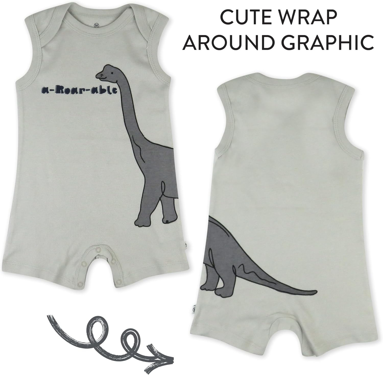 HonestBaby Short Sleeve and Tank Romper 100% Organic Cotton for Infant Baby and Toddler Boys - Image 4