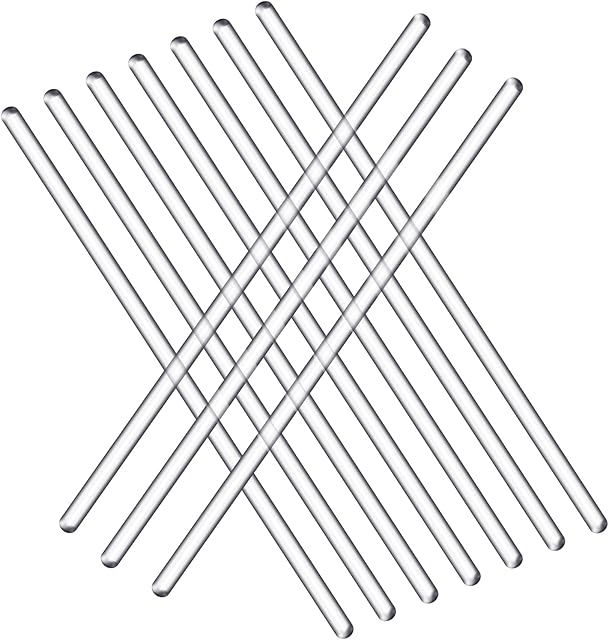 10 Pieces Glass Stirring Rod 25cm Stir Stick with Both Round Ends for Science Experiment and Hot Cold Beverages