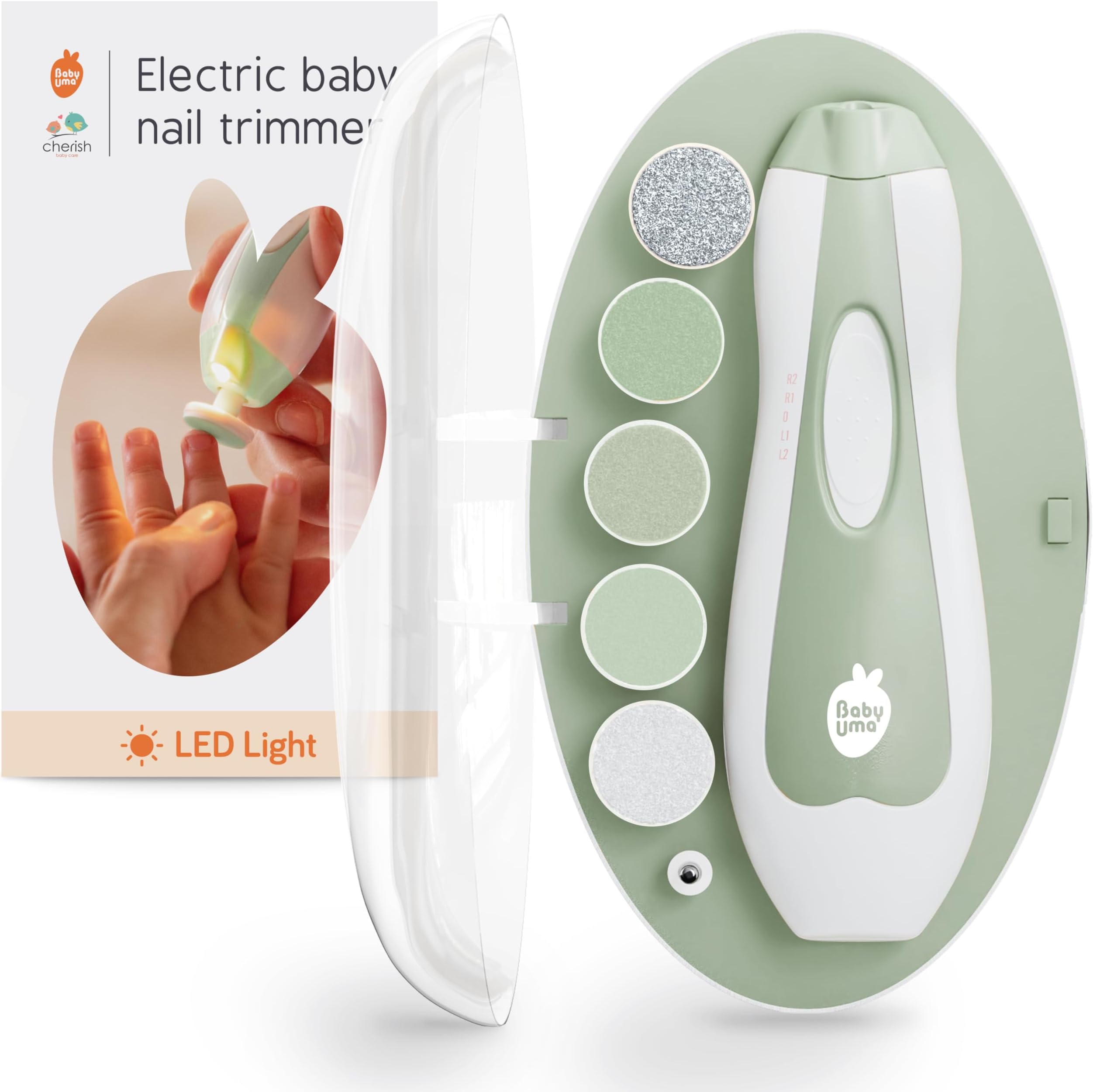 Cherish Baby Care LED Baby Nail Trimmer Electric - Auto Stop (Beige)