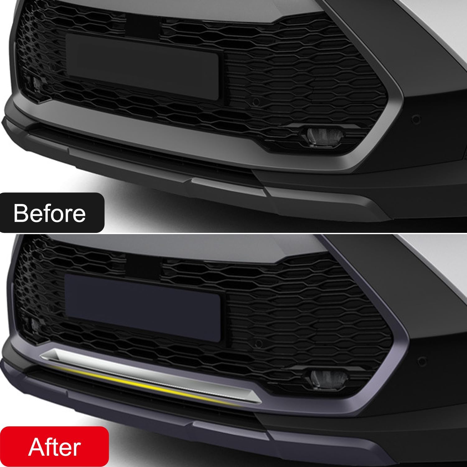 ITrims Bumper Cover Trim for Toyota C-HR CHR 2024 2025 2026 Exterior Car Accessories Bumper Guard Molding Garnish Overlay Decoration ABS 1PC (Front Chrome)