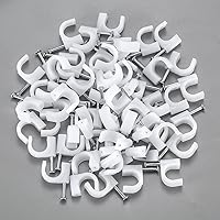 Vista 6 de 700 clips de cable con clavos de acero, clips de gestión de cables de cable, cable Ethernet blanco/cable coaxial/soporte de cable de cable, clips