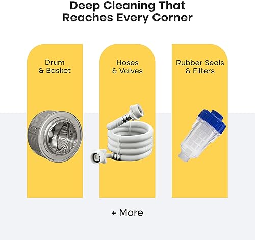 Miniatura 5 de Tabletas limpiadoras para lavadoras paquete de 24 para un suministro de 12 meses. Formulado para dueños de mascotas. Compatible con HE, carga