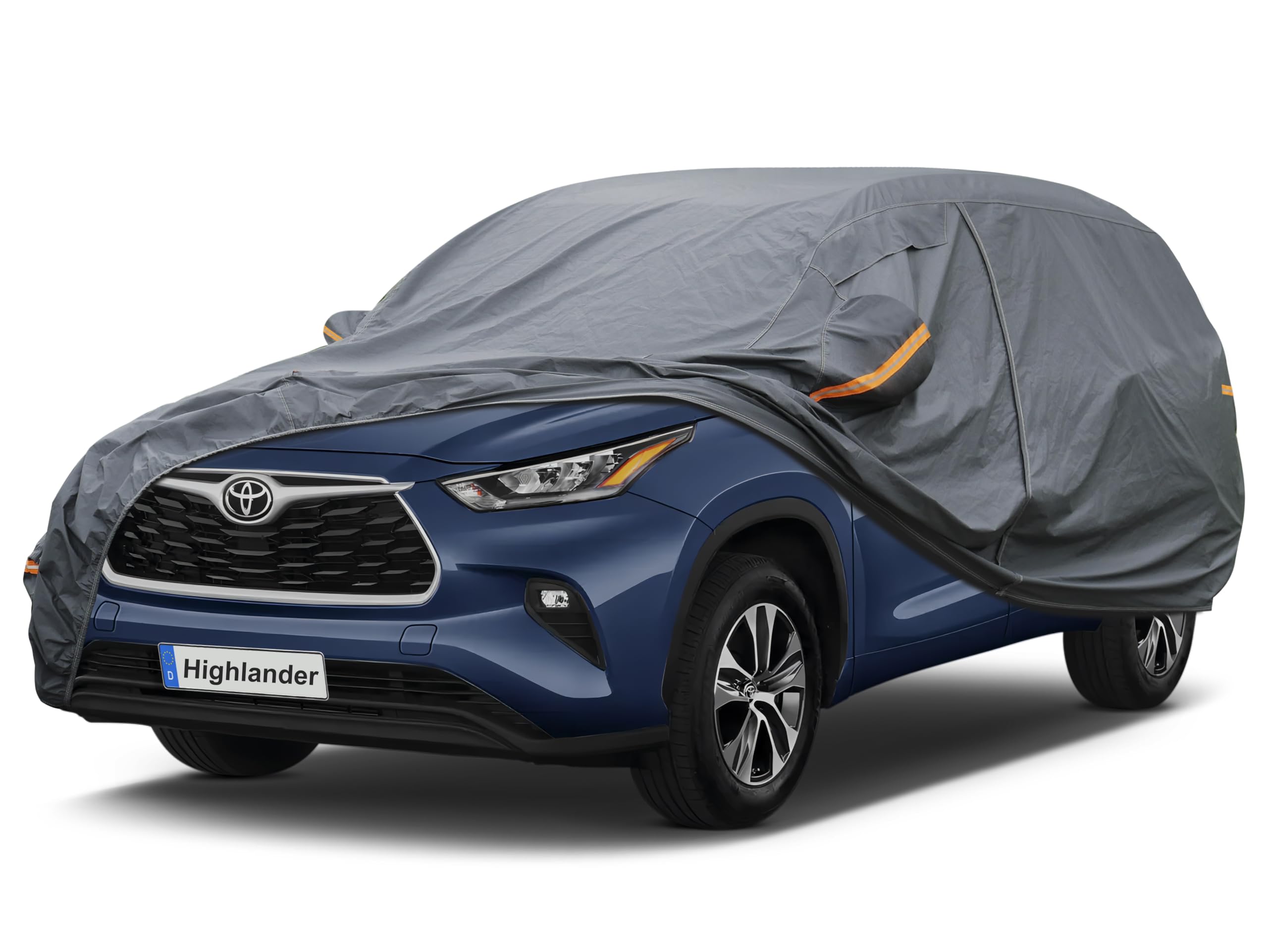 GUNHYI Premium Car Cover Custom Fit Toyota Highlander (2013-2026), 16 Layers Heavy Duty Car Cover Waterproof All Weather with Zipper Door for Sun Rain Snow Dust Uv Protection