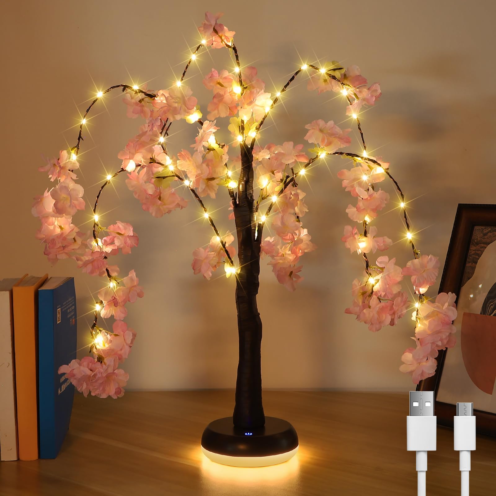 Buy Lighted pink Cherry Blossom Tree Lamp,op Tree with 72 LED Lights