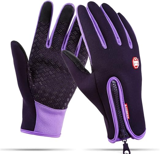 Winter Gloves Touch Screen Warm Gloves Cold Weather Windproof Cycling Driving Riding Bike Telefingers Thermal Gloves Non-Slip Silicone Gel Adjustable Full Finger Mittens