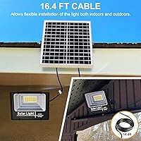 Vista 4 de Reflector solar para exteriores, 1500LM 6000K reflectores brillantes, luz de seguridad de energía solar impermeable IP65, luz automática