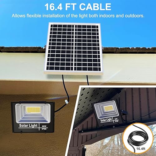 Miniatura 4 de Reflector solar para exteriores, 1500LM 6000K reflectores brillantes, luz de seguridad de energía solar impermeable IP65, luz automática del