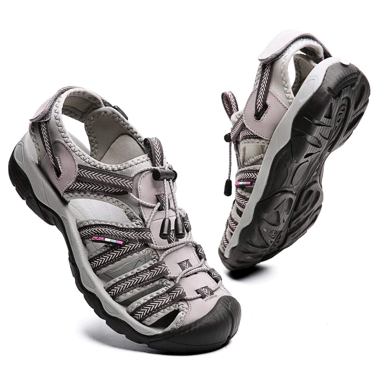 Sandales de Randonnée Homme Femme ​Cuir Fermées Été Extérieur Chaussures de Sport Plage Chaussures d'eau Plage Closed-Toe