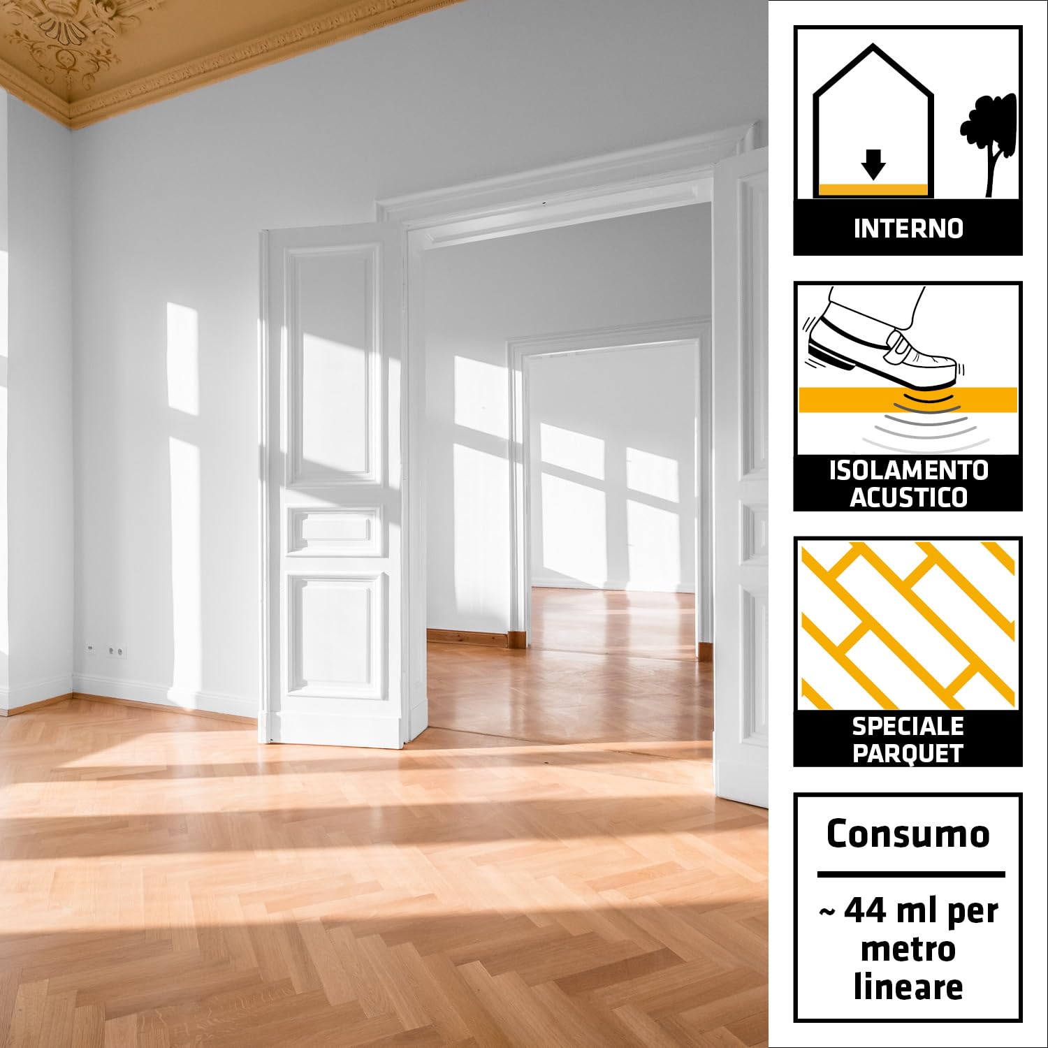 SIKA - Colla per parquet - Sikabond 52 Parquet, Marrone - Formato pratico per piccole riparazioni o rifiniture - Massima tenuta su ogni tipo di massetto e legno - 600ml