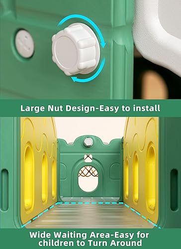 Miniatura 7 de Glaf Conjunto de juegos 8 en 1 para niños pequeños, parque infantil para interiores, toboganes para patio trasero, toboganes de escalador con