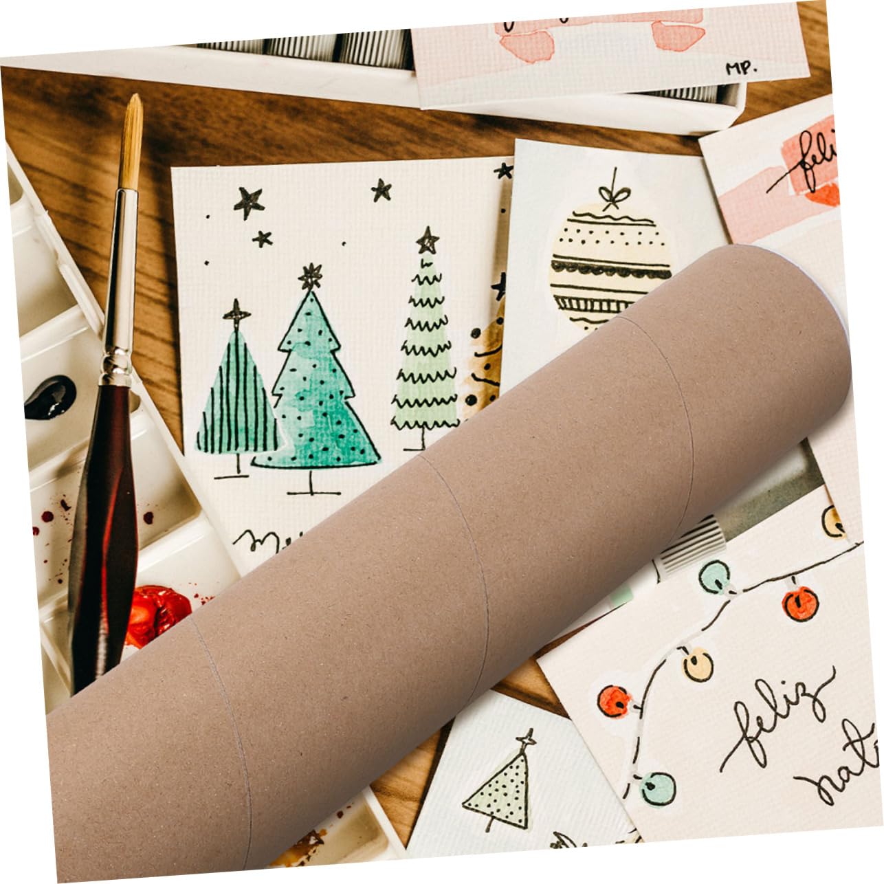 Housoutil 4 Set Tubo Di Carta Kraft Cilindro Cartone Arte Creazione Tubi Mailer Tubo Postale Per Poster Contenitori Di Spedizione Tubo Porta Poster Buste Postali Tubo Poster Cachi 2 Pezzi*4