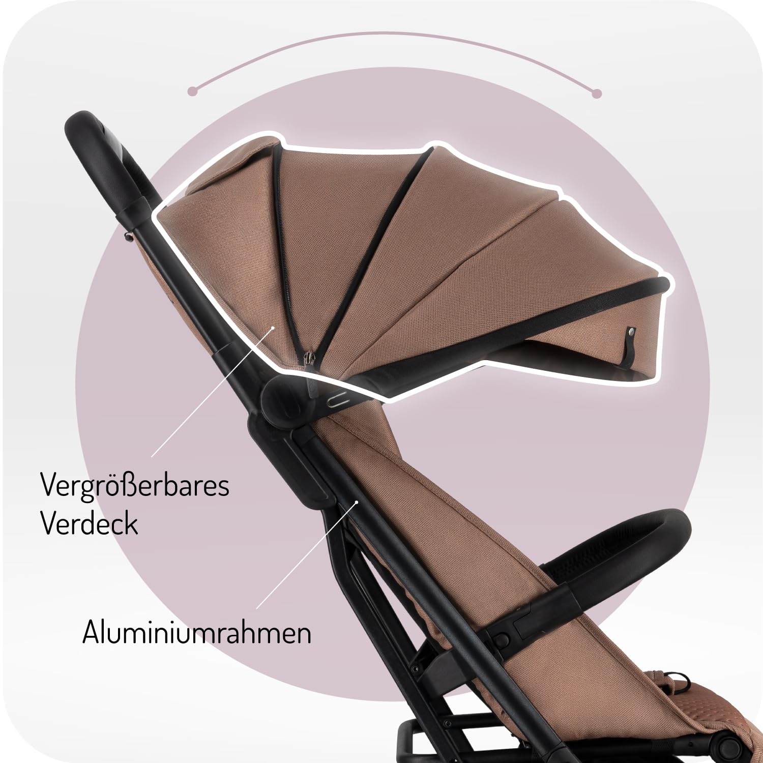 MoMi Kinderwagen ANDREA mit automatischem Faltsystem, bis 22 kg Körpergewicht, 5-Punkt-Sicherheitsgurt, Getränkehalter, Einkaufskorb, Tasche, Insekten- und Regenschutz, mit Zwillingsfunktion