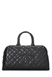 Pre-Loved Black Quilted Caviar Bowler Medium, Black