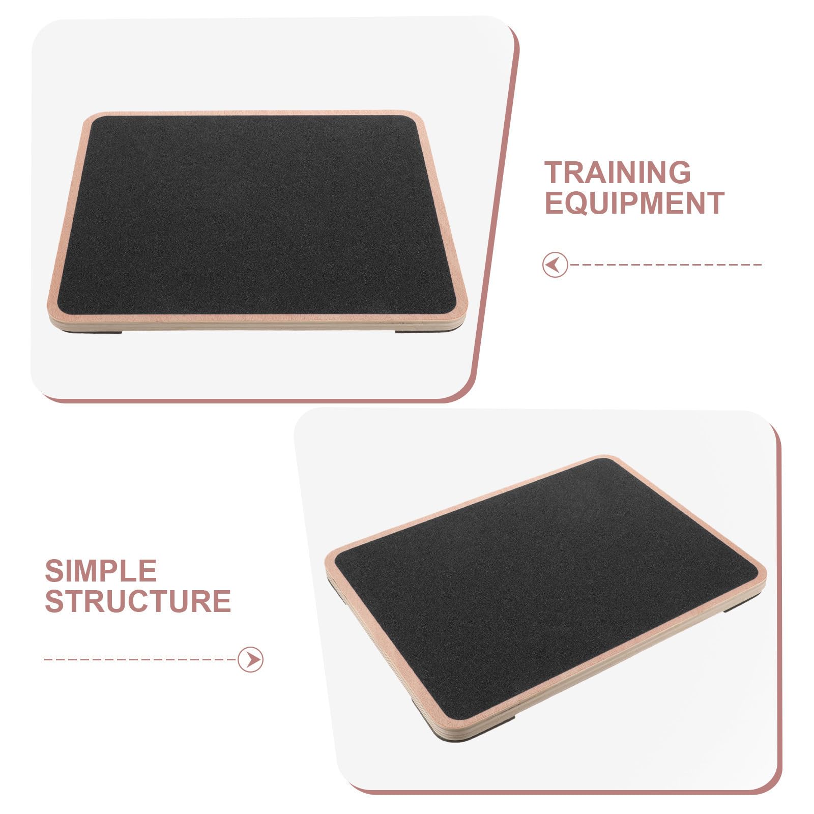 TOYANDONA Tavola di Equilibrio in Legno Quadrata Nera per Adulti, Allenamento Coordinazione e Fitness Stabilità Superiore, per Esercizi di Yoga e Training