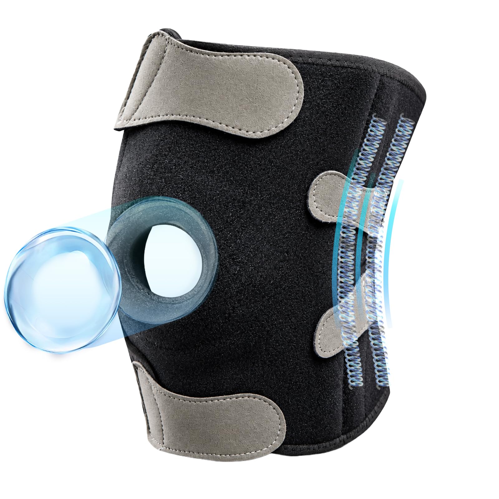 Kniebandage Männer Damen- Verstellbare Kniebandage Meniskus, Arthrose, Arthritis, ACL- Bandage Knie mit Stabilisatoren &Patella Pads, Atmungsaktiv Kniestütze für Sport Knieschmerzen Knee Support