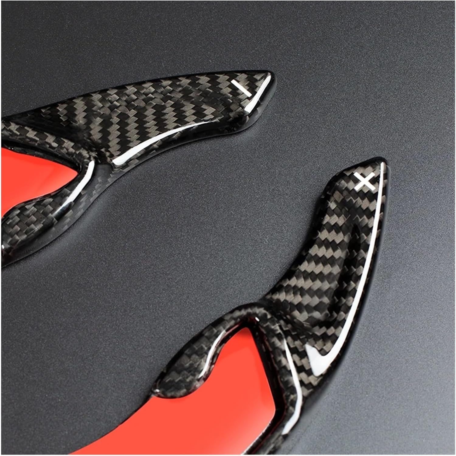 Steering wheel shift paddles Steering Wheel Carbon Fiber Pattern Paddle Shift Fit For Subaru BRZ XV Forester Outback Impreza GT86 Steering wheel accessories(Color:Forged Black)