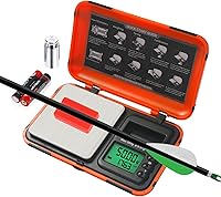 Vista 9 de Báscula de tiro con arco de doble unidad y pantalla HD, escala digital LCD de flechas de bolsillo, escala de 7.05 oz x 0.00 oz de gramos, mini