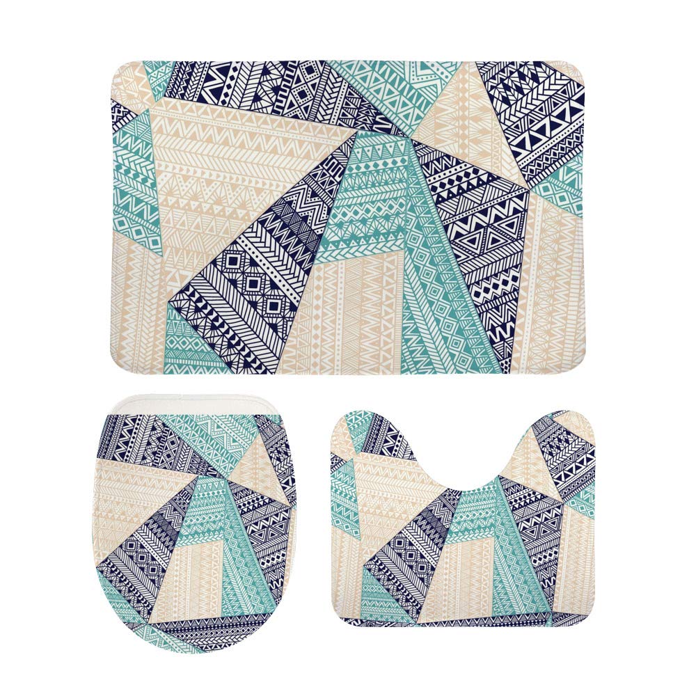 Tapis de bain antidérapant et lavable 3 pièces pour sol de douche sécurisé