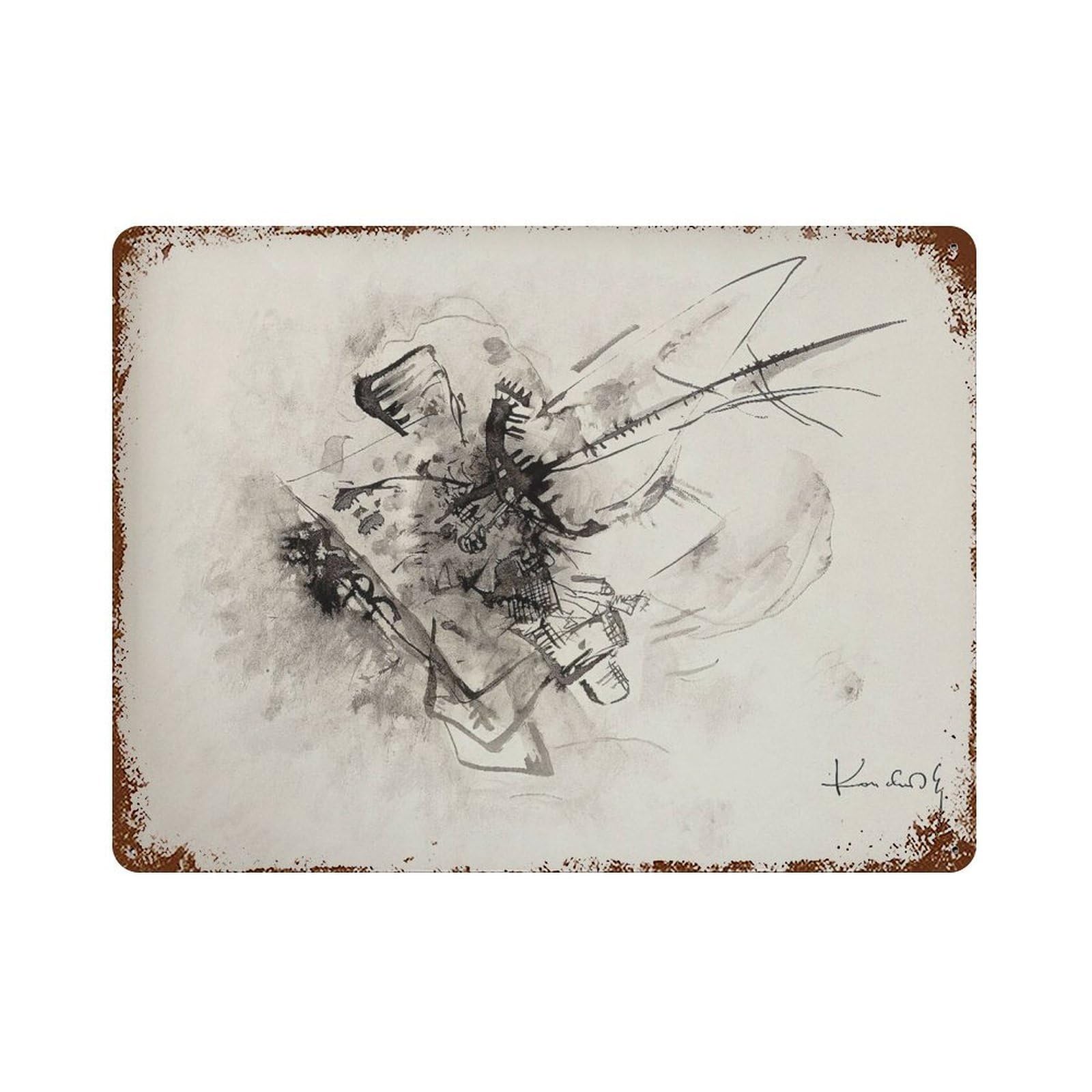 xiaoxiaoshen Kandinsky Abstract Black And White Wall Decor Art Metal Tin Poster Modern Home Decor Art Home Bar Shop Decorations Vintage Sign 30x40cm