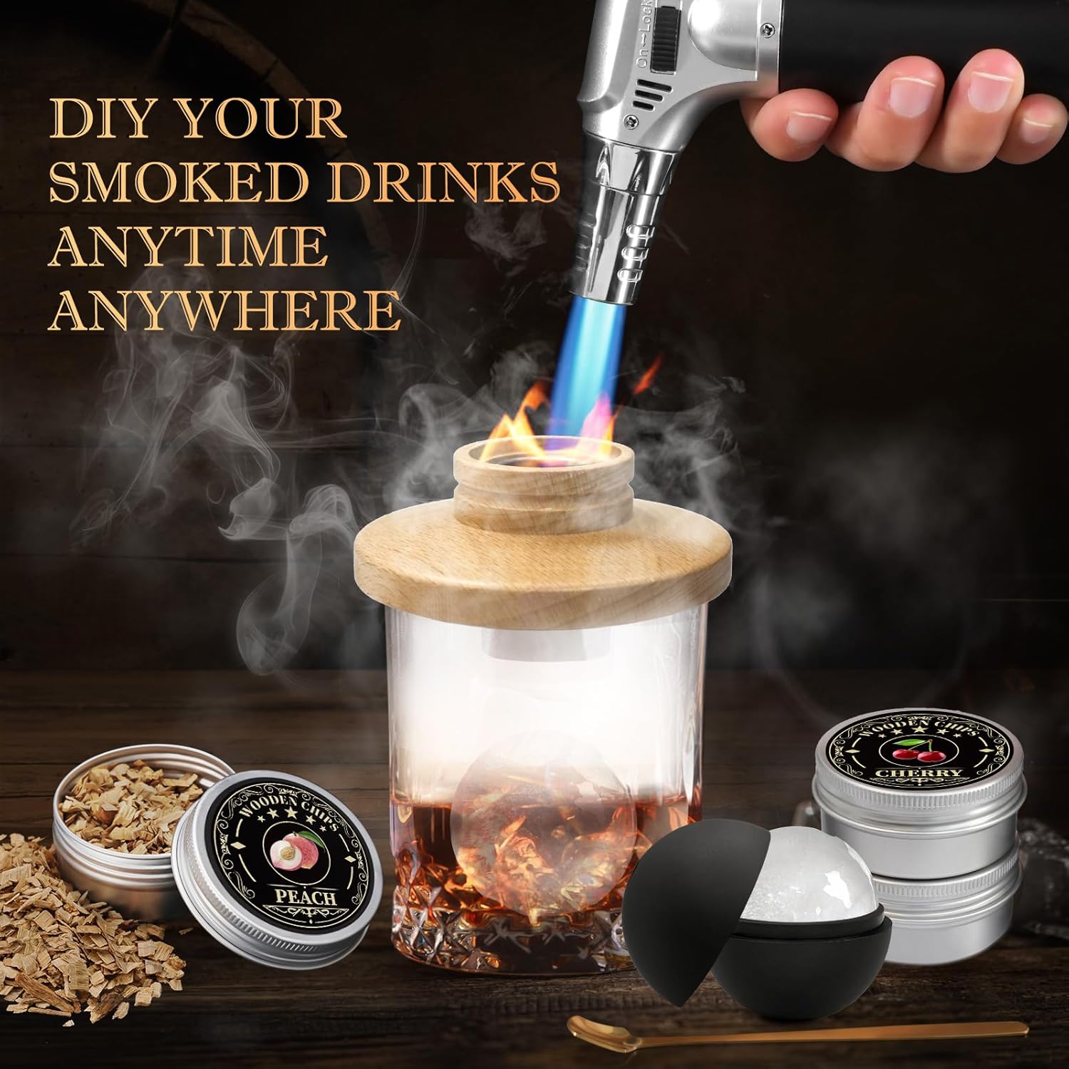 Gifts for Men Cocktail Smoker Kit for Bourbon Whiskey