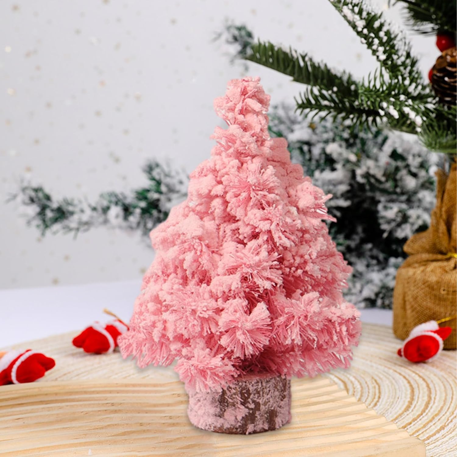 Decorazioni Natalizie per Albero di Natale Rosa, Ornamenti Artificiali per Albero di Natale, Decorazioni per la tavola dell'albero di Natale, Decorazioni per Porte, scenografie per Feste