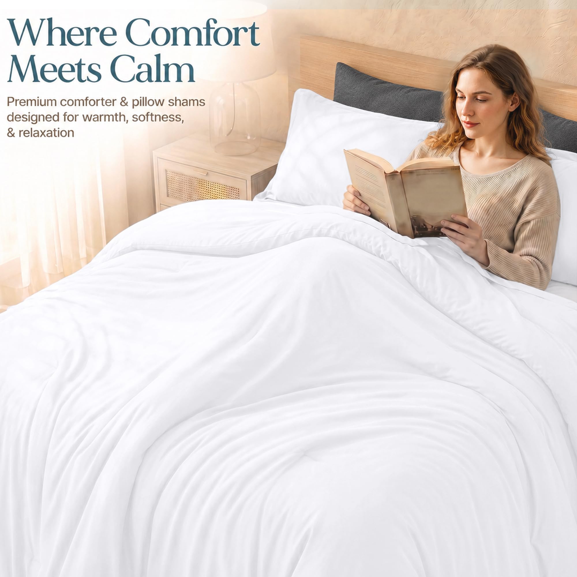 Utopia Bedding Trapunta per piumino (Queen) – Ultra peluche ipoallergenico, imbottitura in fibra siliconata, piumino alternativo (bianco)
