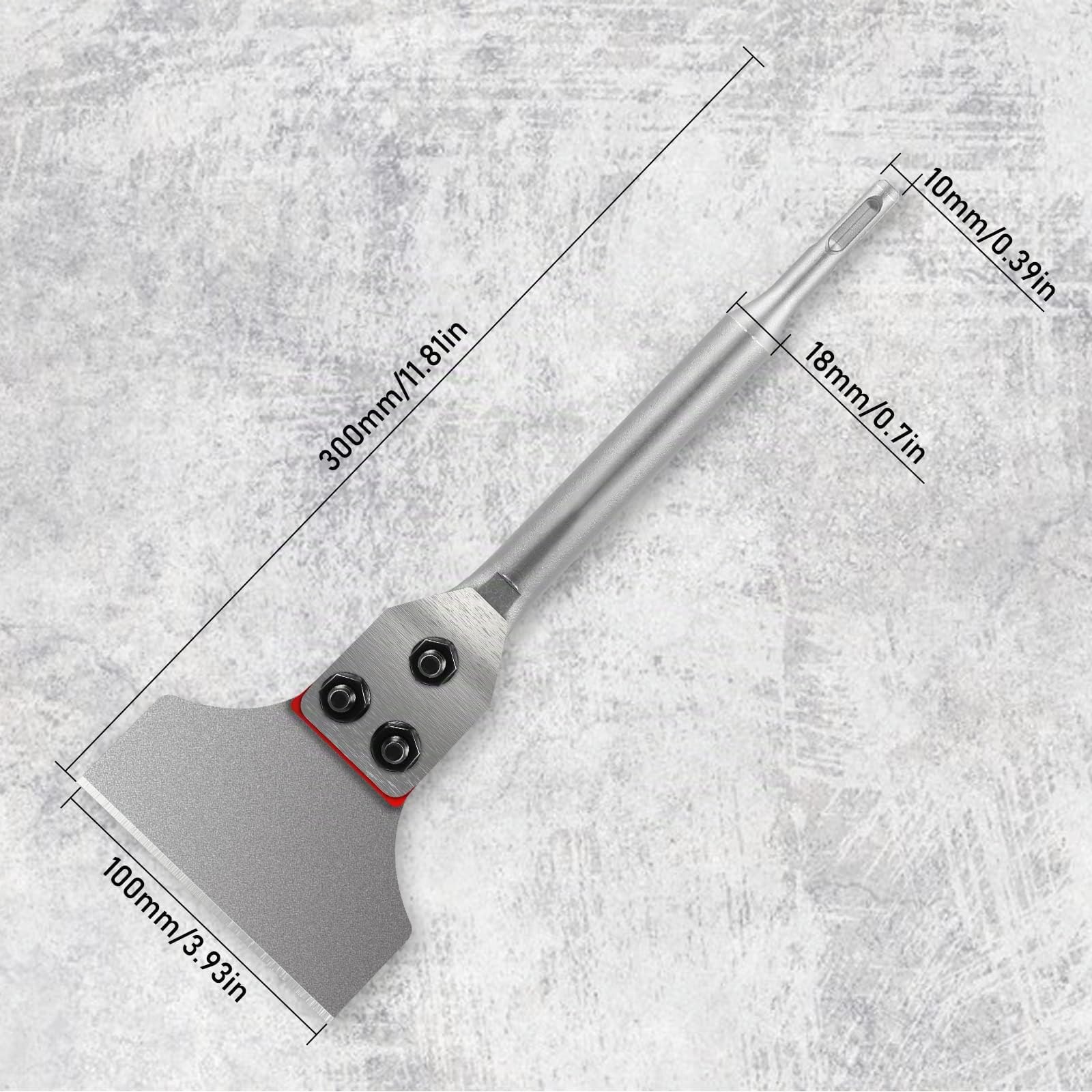 SDS Plus - Cincel para azulejos (300 x 100 mm, SDS Plus, ancho de cincel plano para martillo perforador, para quitar azulejos y adhesivo para baldosas)