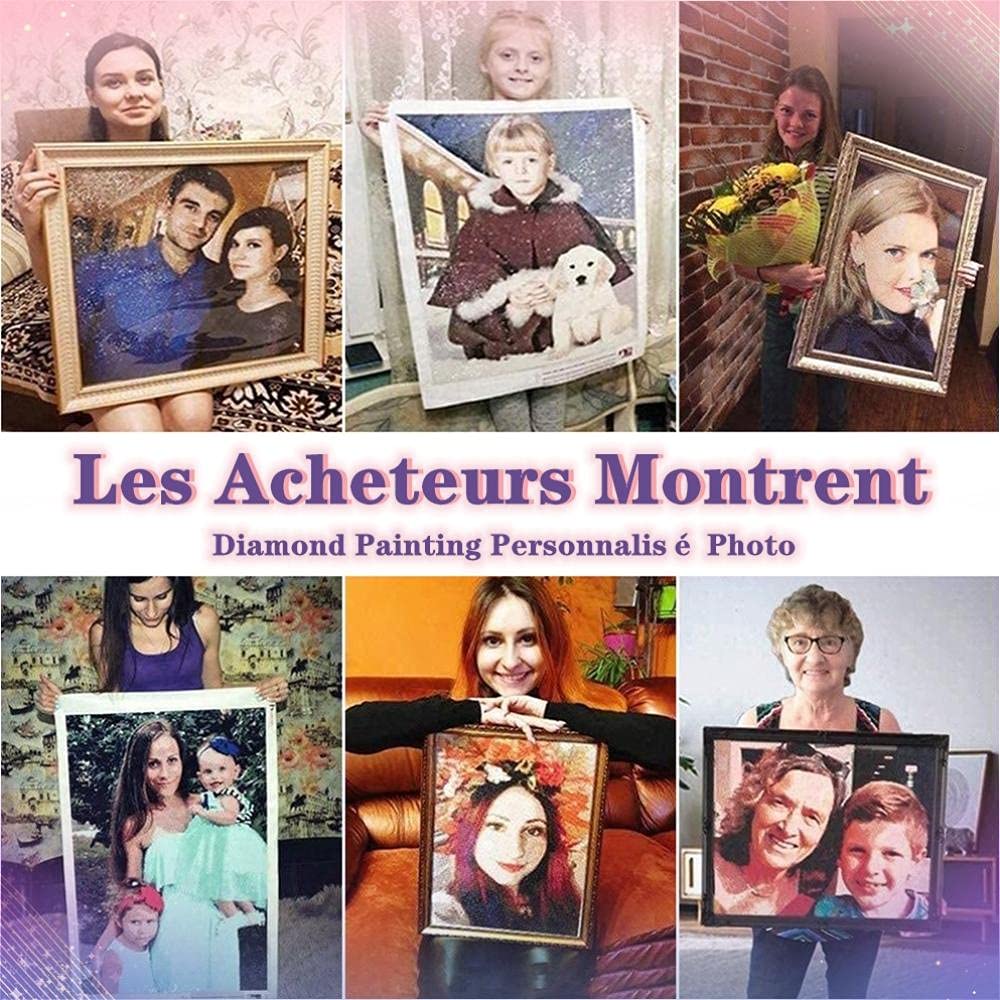 DXDOING Diamond Painting Personnalisé Photo, Kit Complet 5D