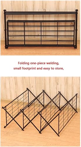 Miniatura 5 de ZEELYDE Zapatero plegable de hierro forjado de cinco o seis pisos de varios pisos para dormitorio organizador de almacenamiento de pantuflas de pie