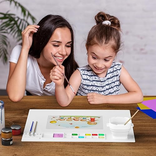 Miniatura 2 de Tapete de silicona para manualidades, tapete de pintura de silicona de 20 x 16 pulgadas con taza, hoja de silicona antiadherente para fundición de