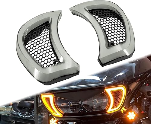 Luces LED de ventilación para faros delanteros, luz de circulación para Harley Road Gilde FLTRX 2015-2023 (transparente)