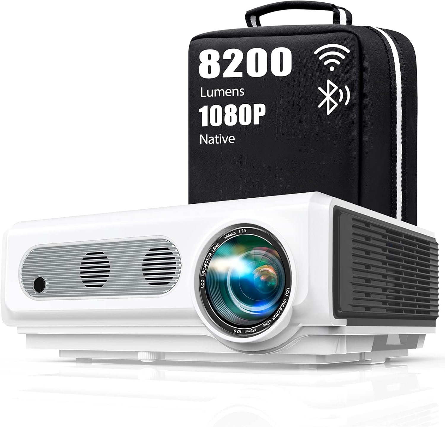 TOPTRO Wireless Projector, 6800 Lumens, Bluetooth, Portable, Supports